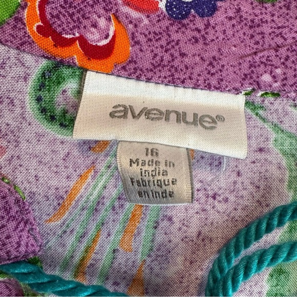 Avenue Floral Multicolor Boho Peasant Tiered Tunic Top Colorful 16 - Picture 7 of 9